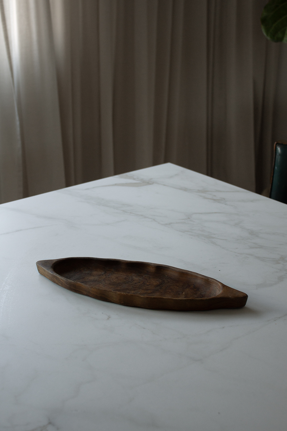 Handmade OrganicShaped Long Olive Wood Serving Tray ZWEI Design