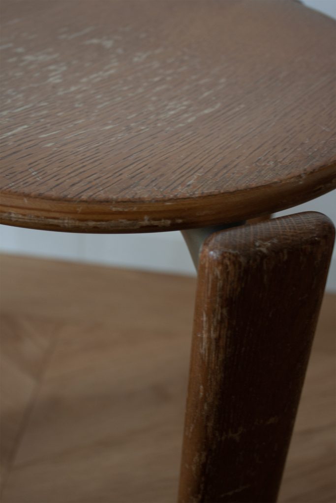 set of vintage bruno Rey chair dark wood