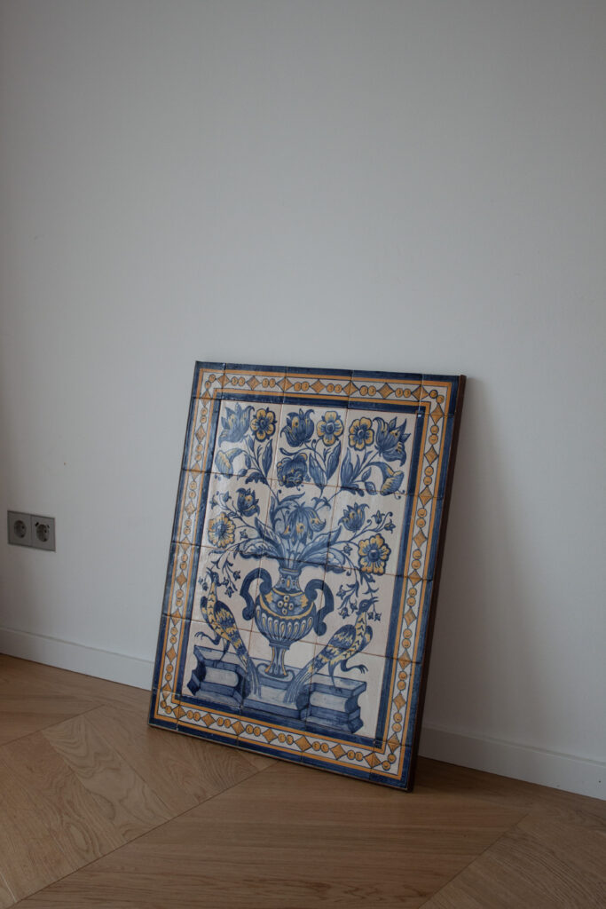 Blue and white Tile wall art Mural