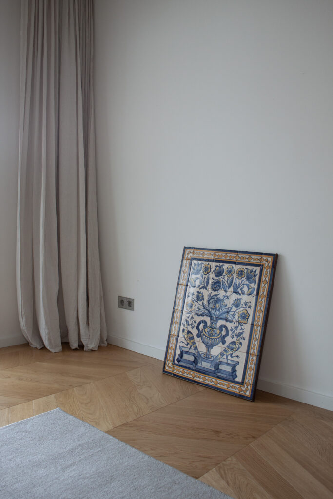 Blue and white Tile wall art Mural