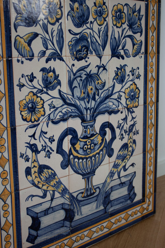 Blue and white Tile wall art Mural