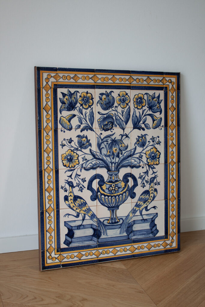 Blue and white Tile wall art Mural