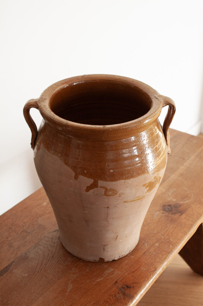 19th Century French Yellow Glaze Confit Pot