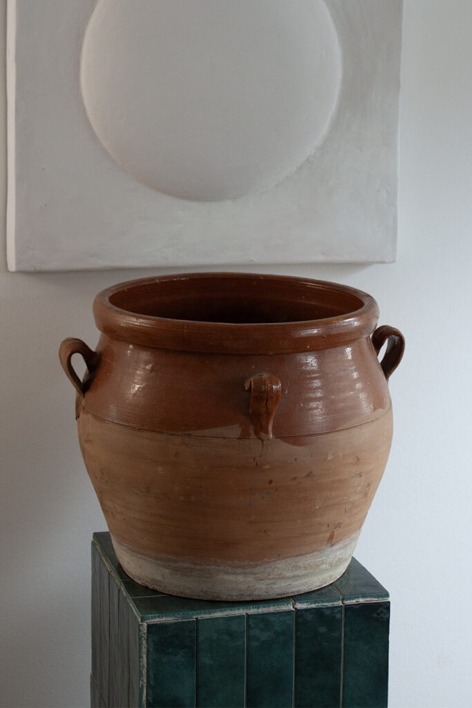French Large Terracotta Vesel with 4 small Handles