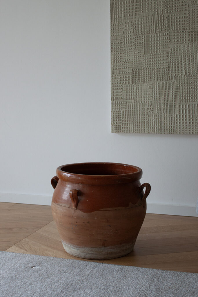 French Large Terracotta Vesel with 4 small Handles