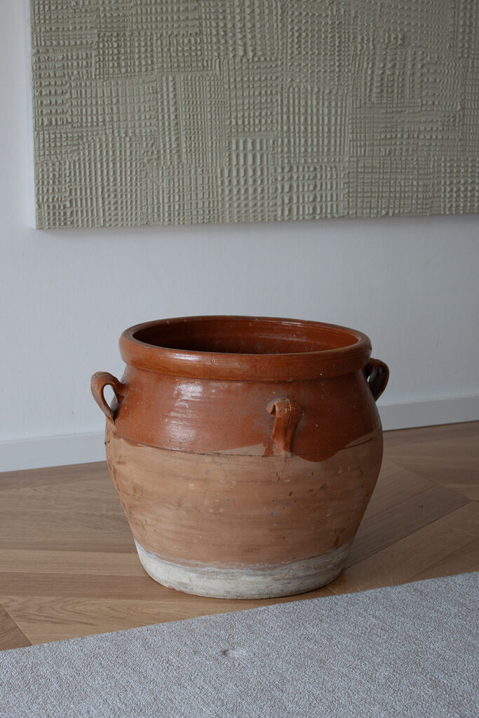 French Large Terracotta Vesel with 4 small Handles