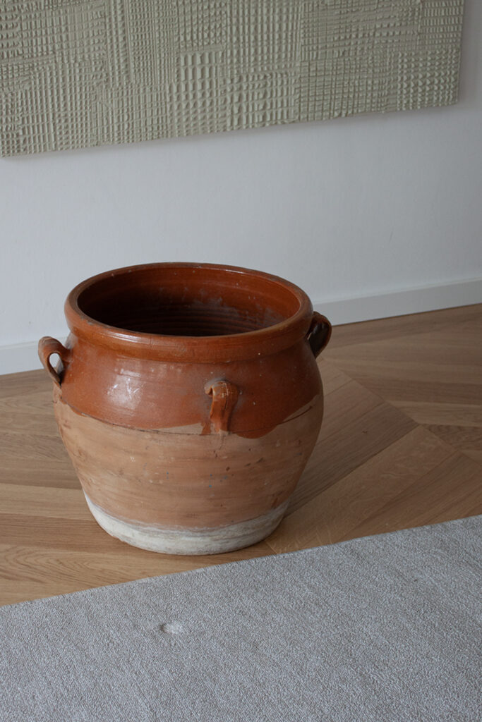 French Large Terracotta Vesel with 4 small Handles