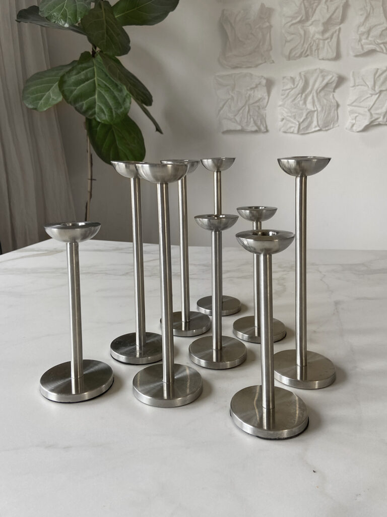 Stainless steel candleholder