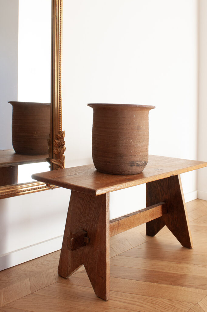 Terracotta large Pot glazed purple