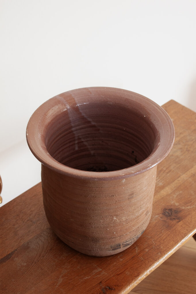 Terracotta large Pot glazed purple