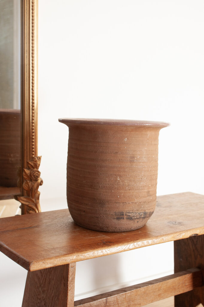 Terracotta large Pot glazed purple