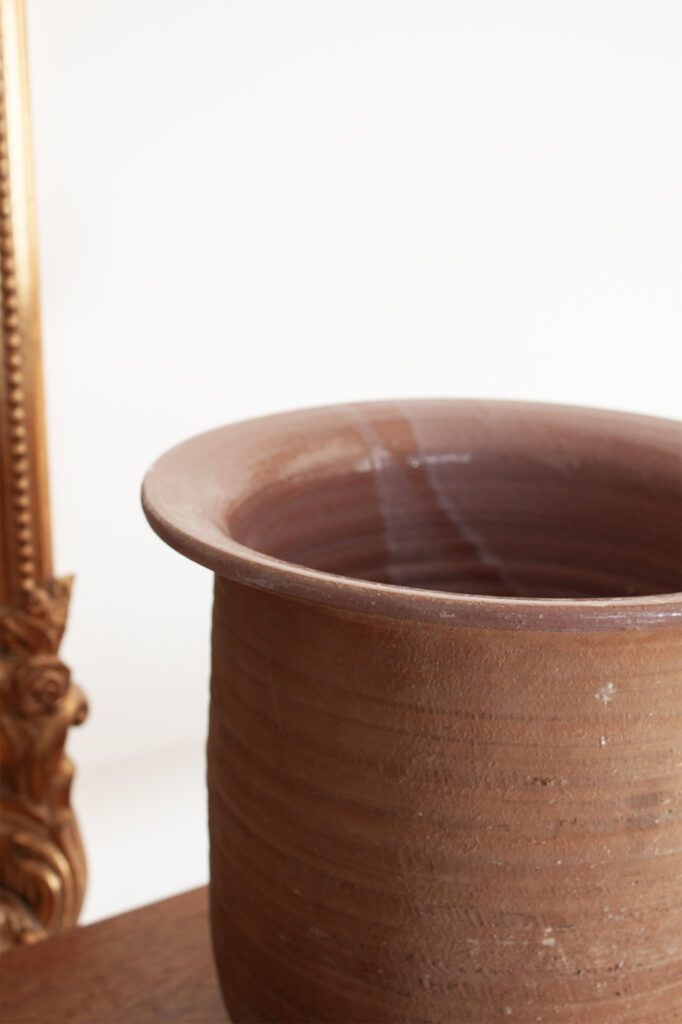 Terracotta large Pot glazed purple