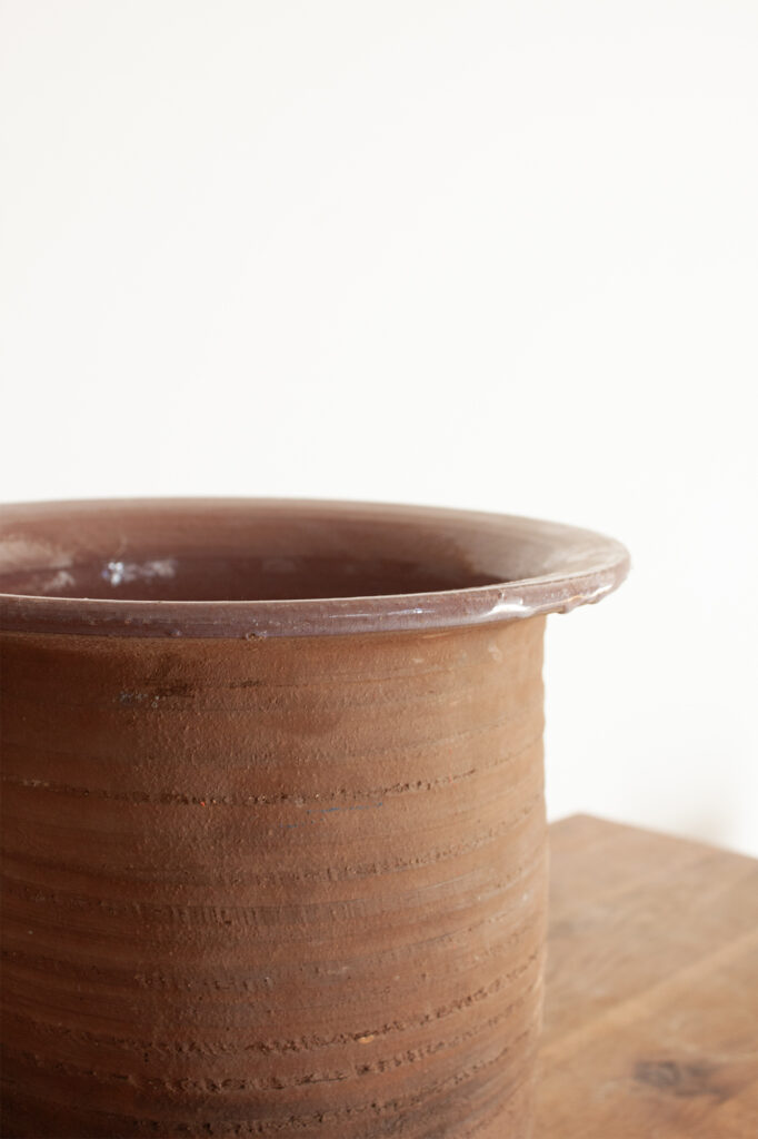 Terracotta large Pot glazed purple