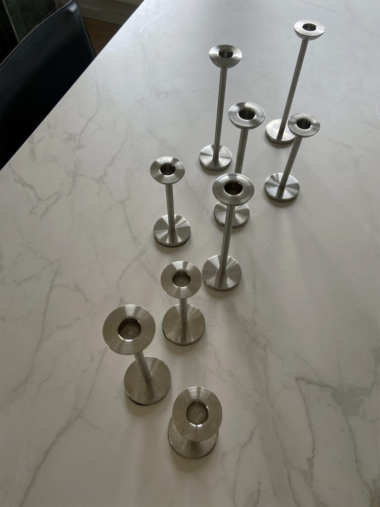 Stainless steel candleholder