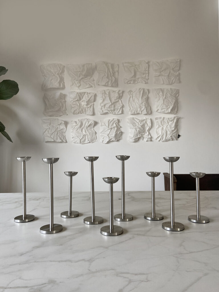 Stainless steel candleholder