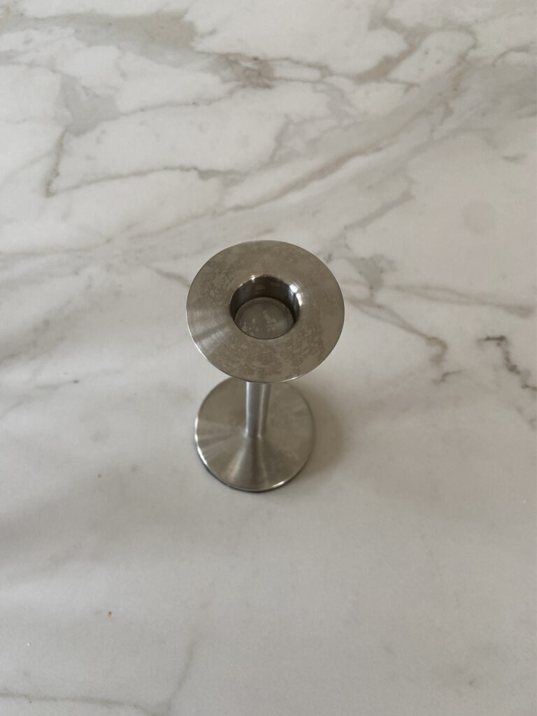 Stainless steel candleholder