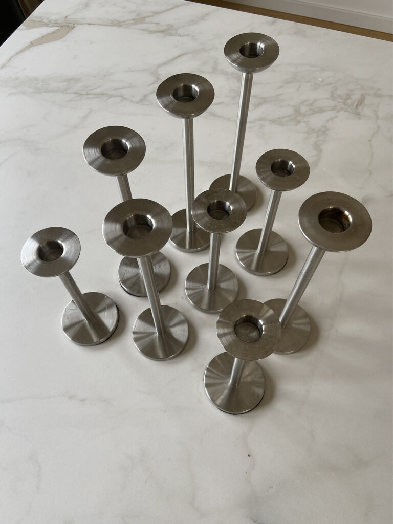 Stainless steel candleholder