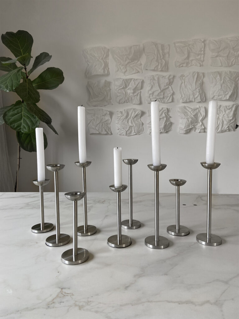 Stainless steel candleholder