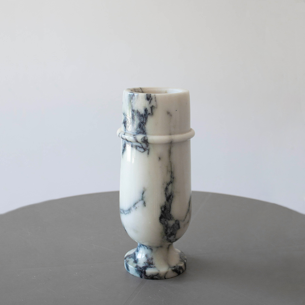 Carrara Marble footed vase