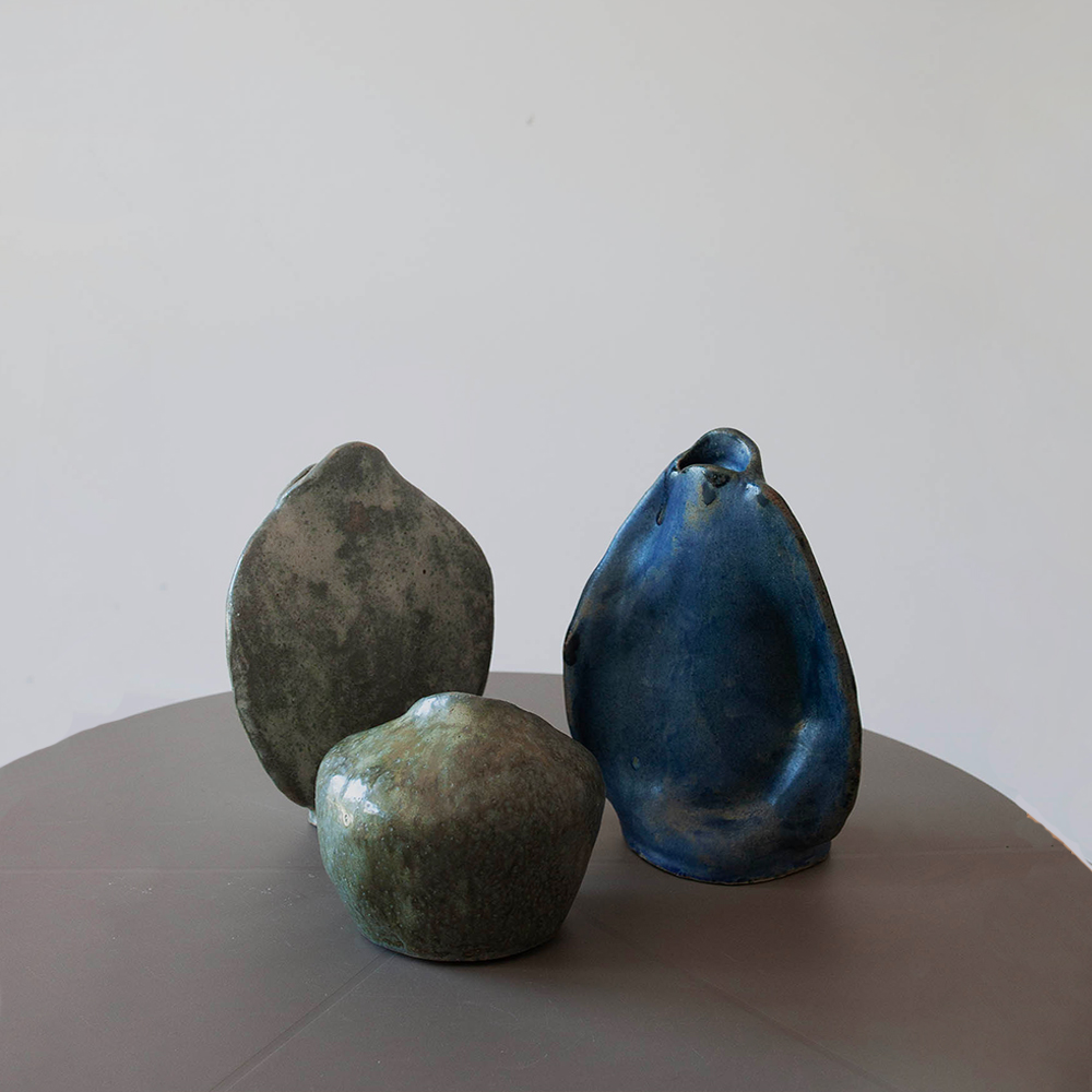 set of 3 swiss organic vases